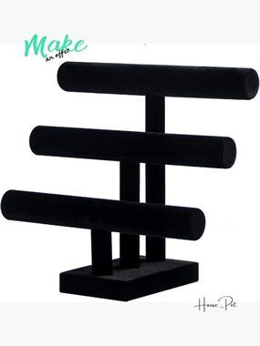 3 Tier Velvet Bracelet Display Stand for Necklaces Hair Ties